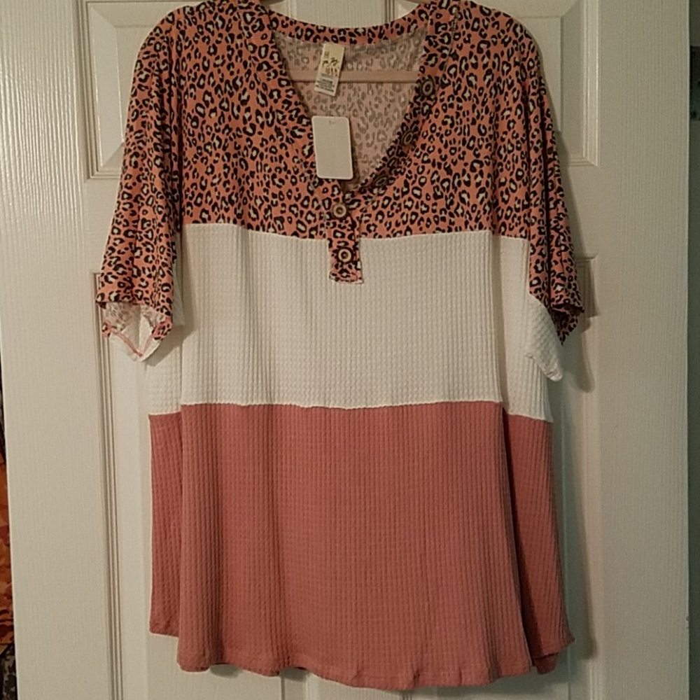 NWT 7th Ray color block top.